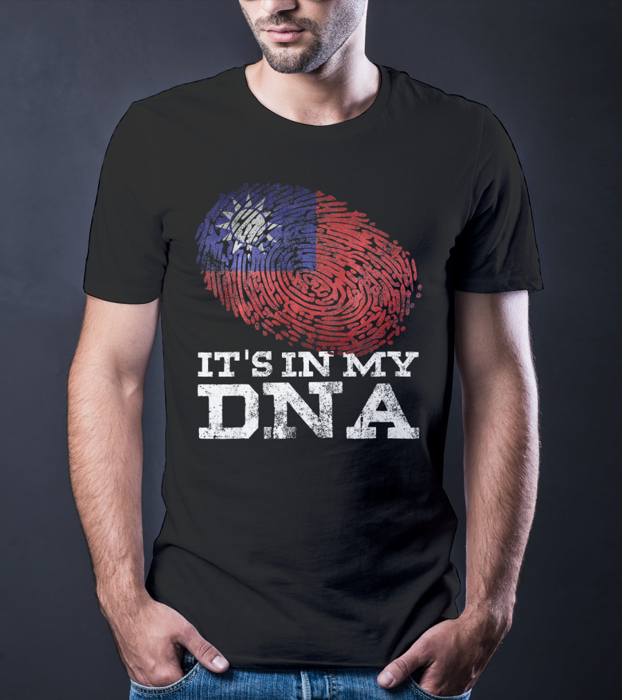 It's In My DNA Taiwanese Proud Asia Fingerprint Flag T-Shirt
