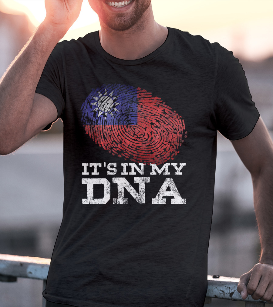 It's In My DNA Taiwanese Proud Asia Fingerprint Flag T-Shirt