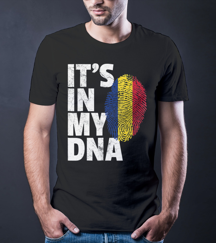 IT'S IN MY DNA Romanian Flag Fingerprint T-Shirt