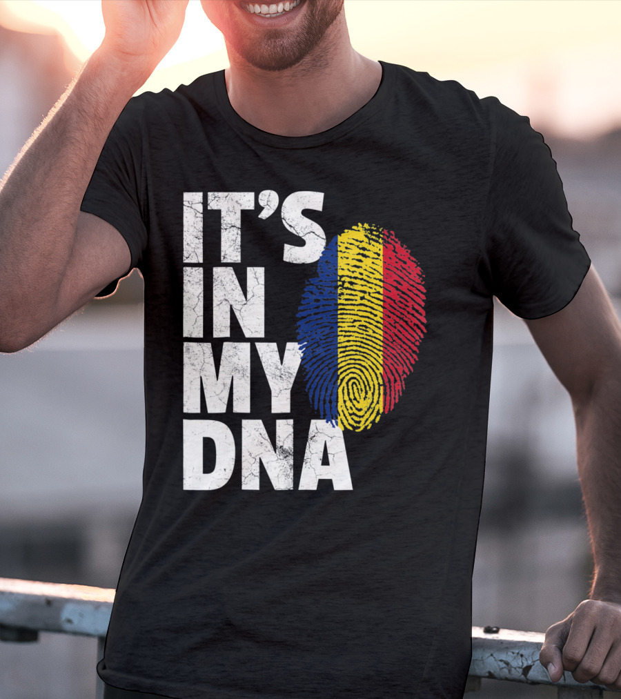 IT'S IN MY DNA Romanian Flag Fingerprint T-Shirt