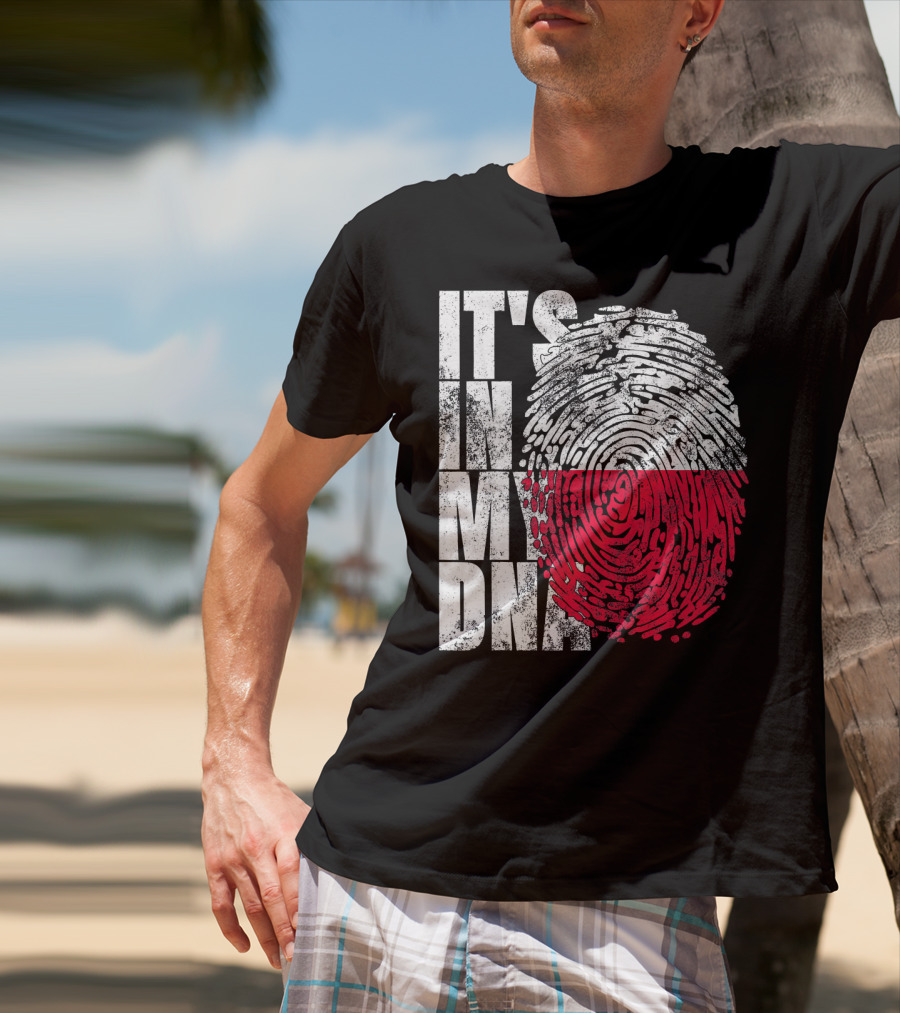 It's In My DNA Polish Polska Flaga Fingerprint T-Shirt