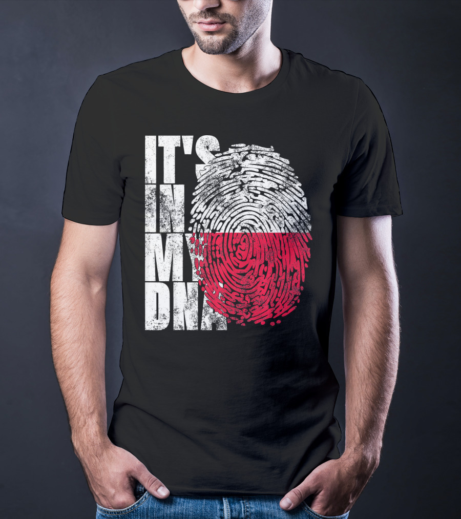 It's In My DNA Polish Polska Flaga Fingerprint T-Shirt