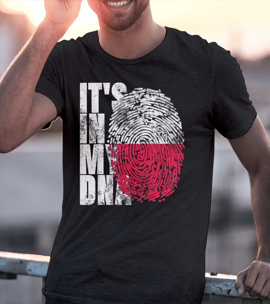 It's In My DNA Polish Polska Flaga Fingerprint T-Shirt