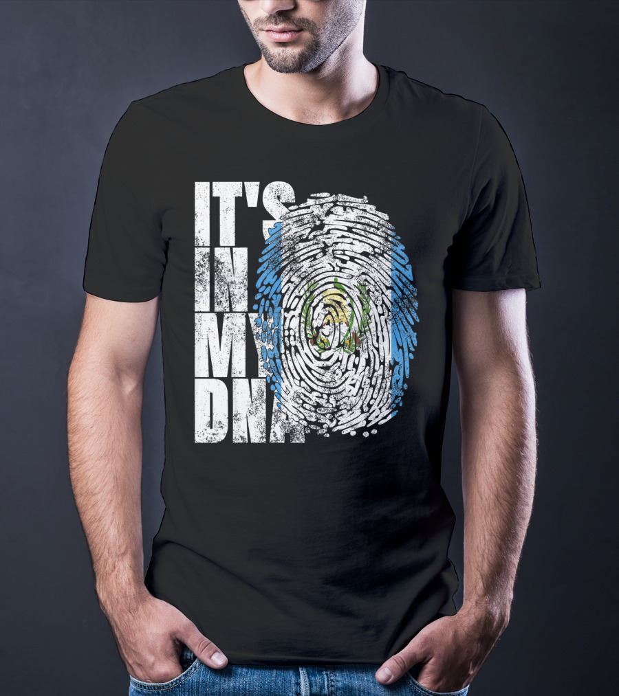 It's In My DNA Guatemalan American Flag Fingerprint T-Shirt