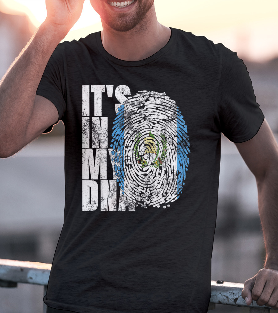 It's In My DNA Guatemalan American Flag Fingerprint T-Shirt