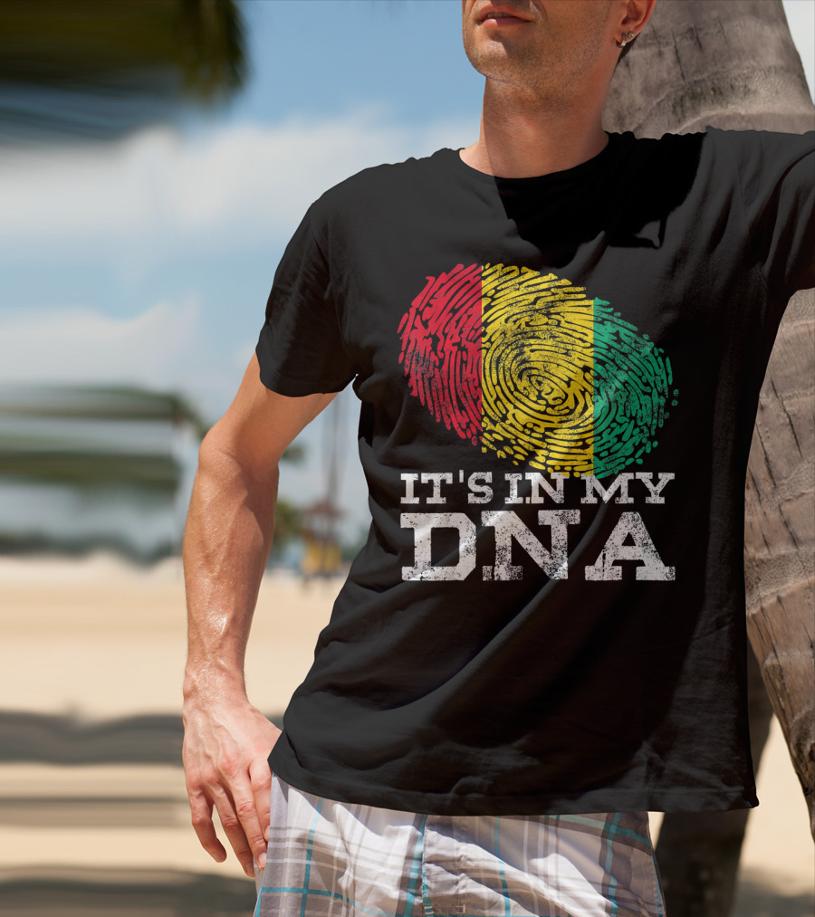 It's In My DNA Guinean Proud Afro Fingerprint Colors T-Shirt