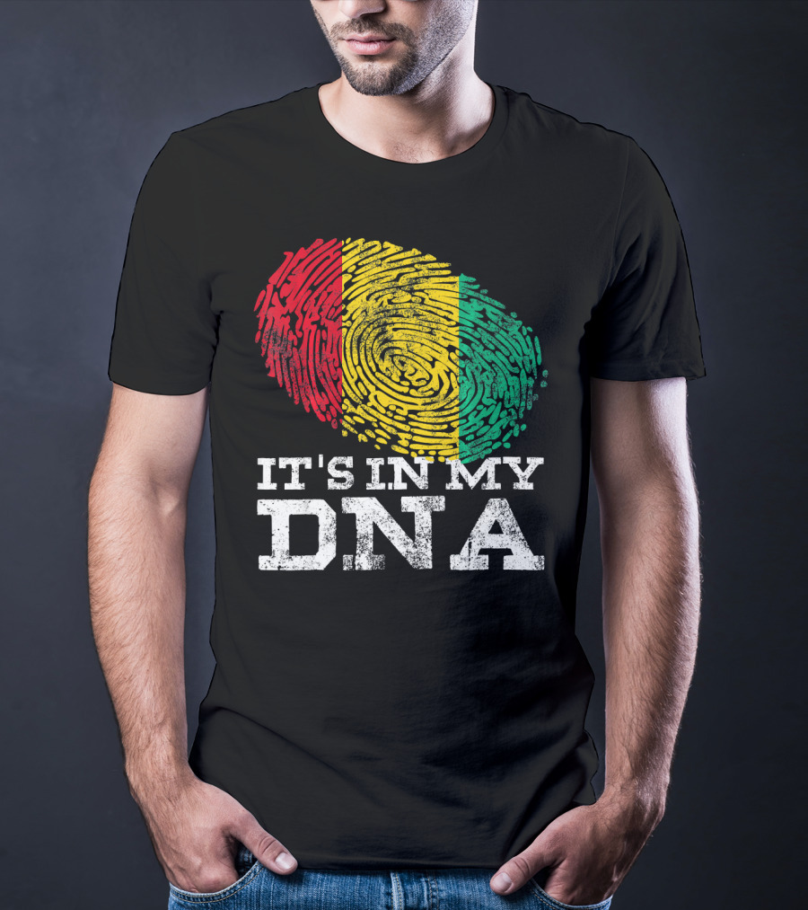It's In My DNA Guinean Proud Afro Fingerprint Colors T-Shirt