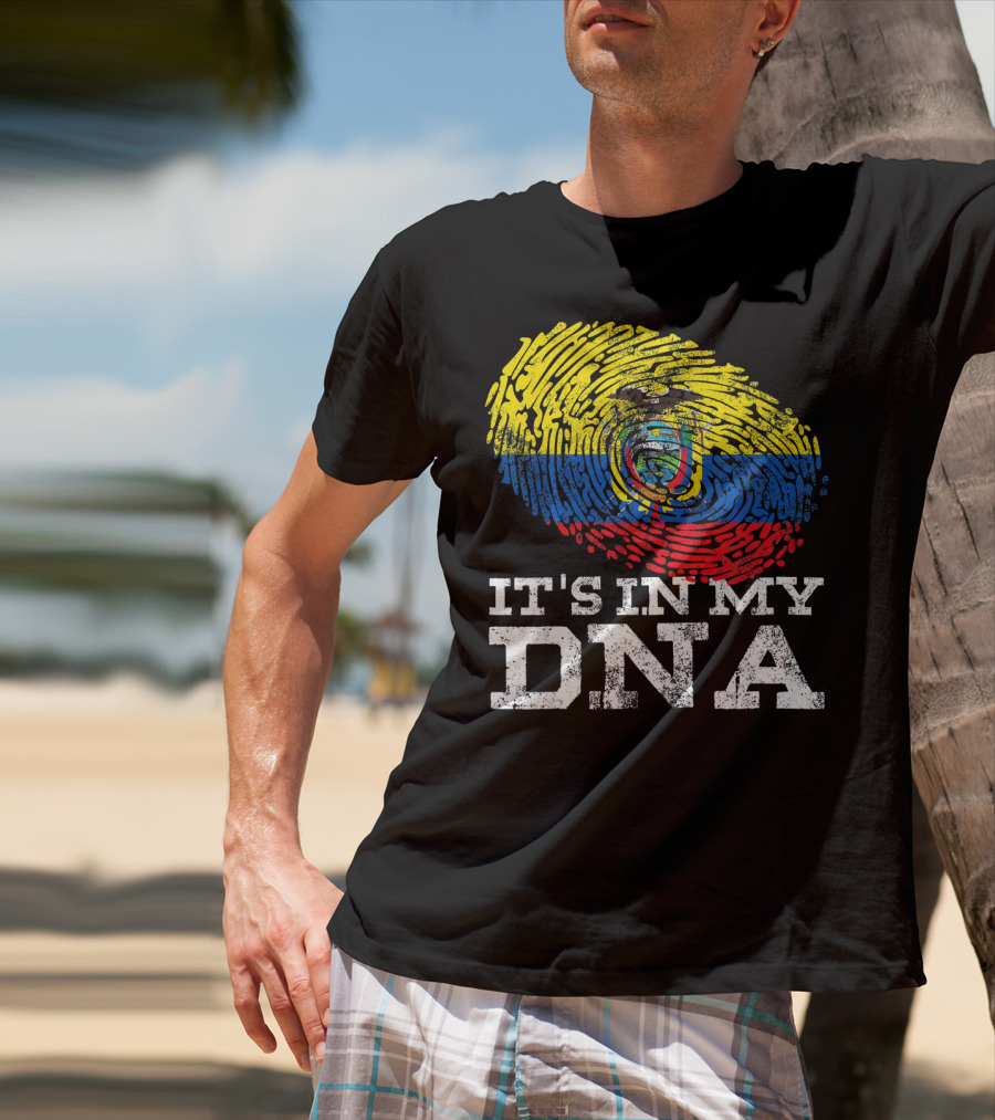 It's In My DNA Ecuadorian Fingerprint Flag T-Shirt