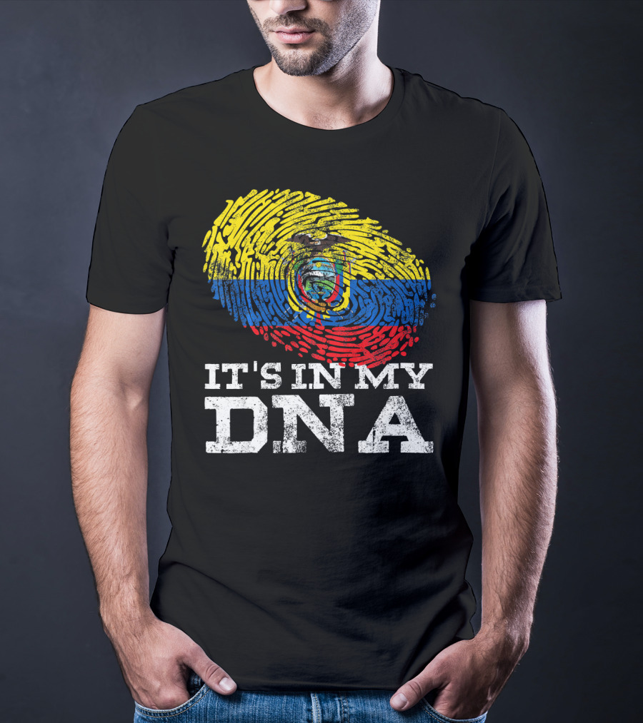 It's In My DNA Ecuadorian Fingerprint Flag T-Shirt