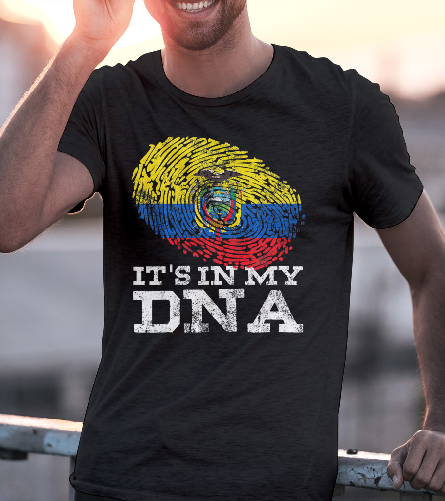 It's In My DNA Ecuadorian Fingerprint Flag T-Shirt
