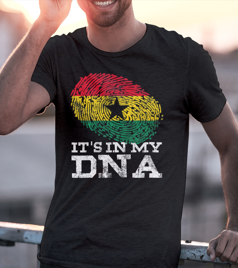 It's In My DNA Ghanaian African Fingerprint Flag T-Shirt