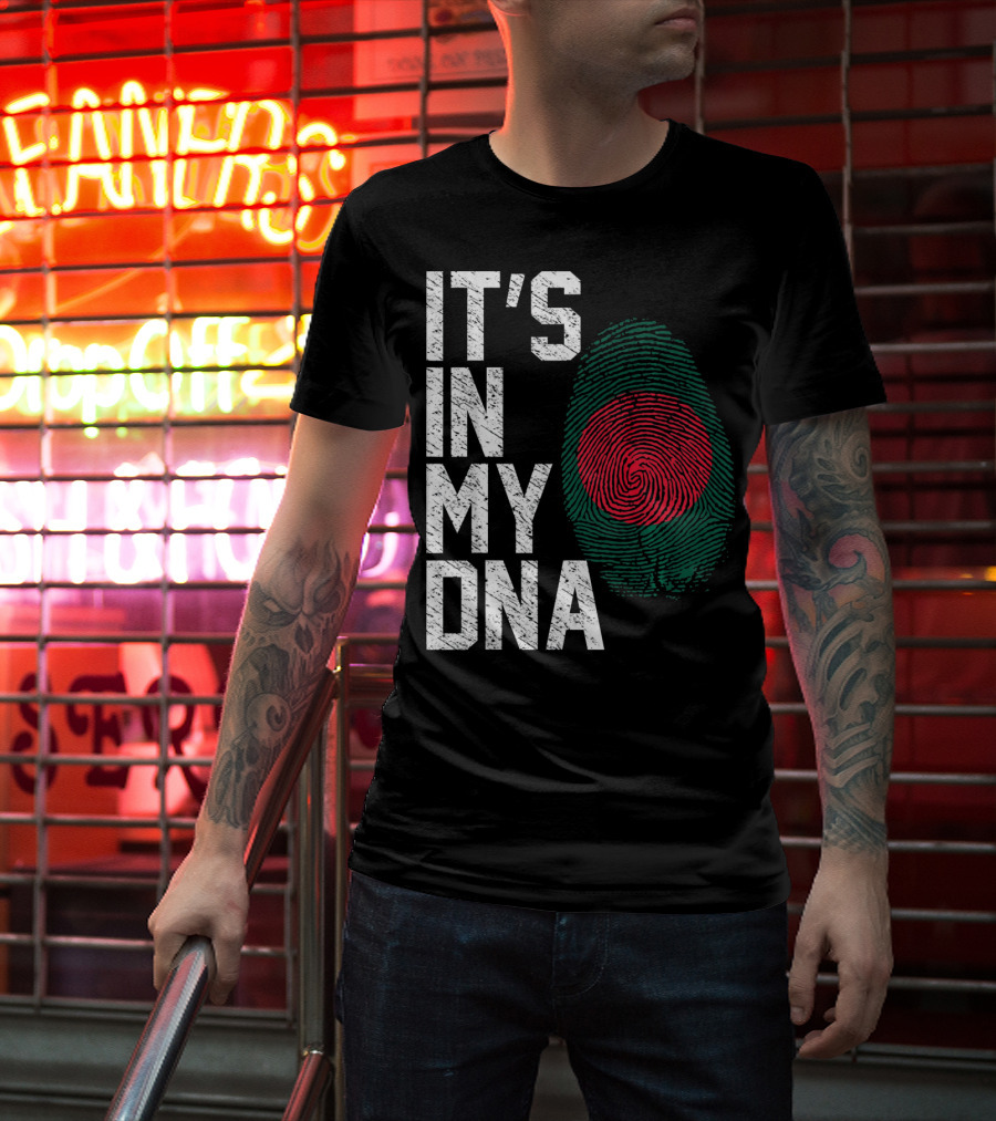 IT'S IN MY DNA Bangladesh Flag Fingerprint T-Shirt