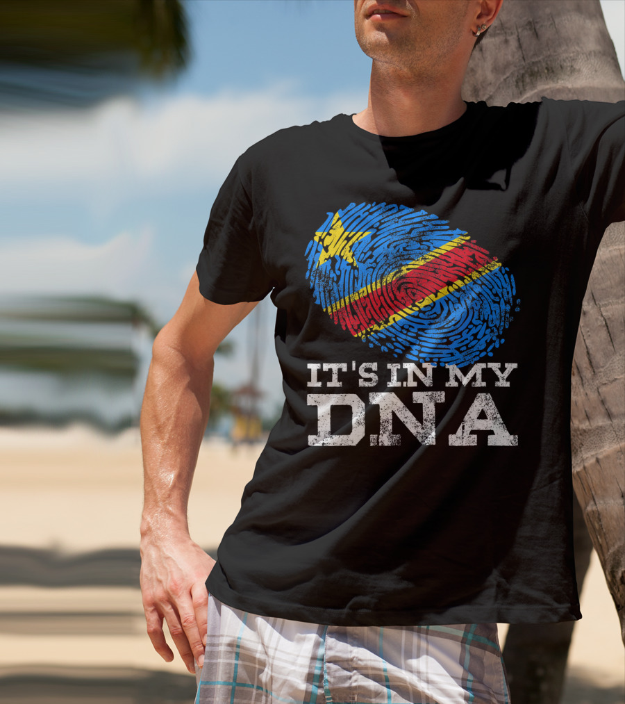 It's In My DNA Congolese African Fingerprint Flag T-Shirt