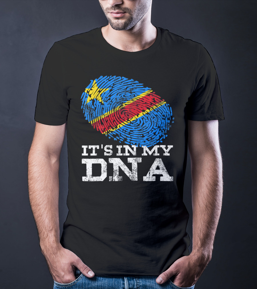 It's In My DNA Congolese African Fingerprint Flag T-Shirt