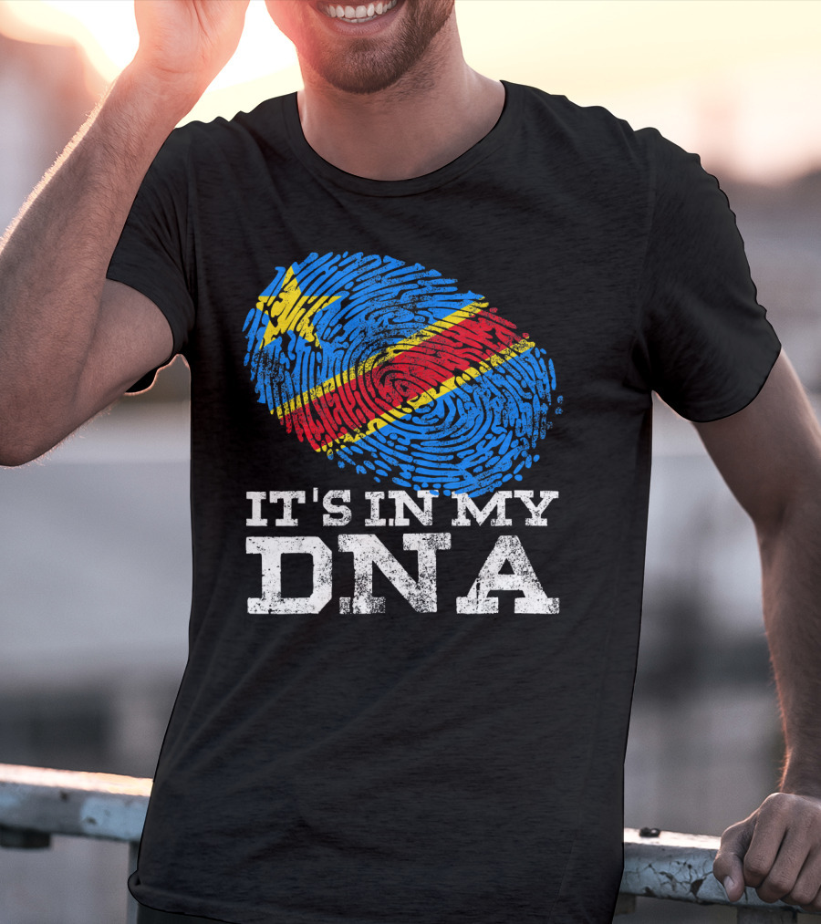 It's In My DNA Congolese African Fingerprint Flag T-Shirt