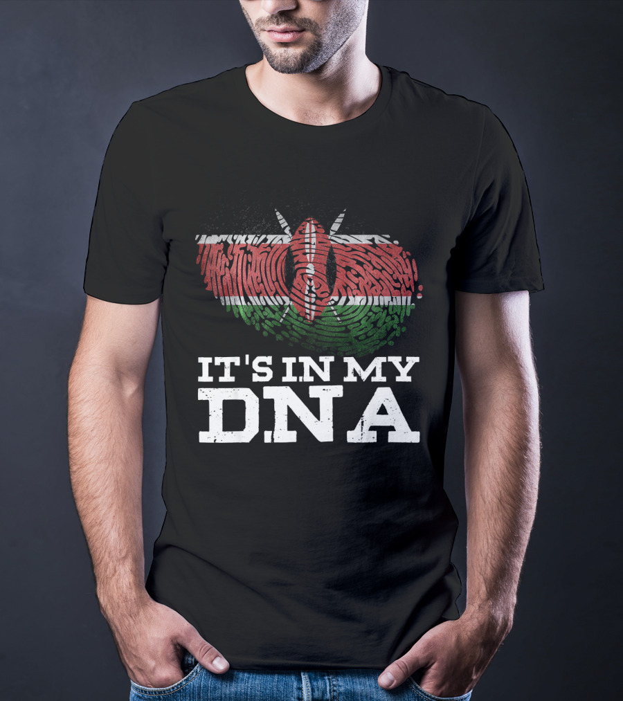 It's In My DNA Kenyan Flag Fingerprint T-Shirt