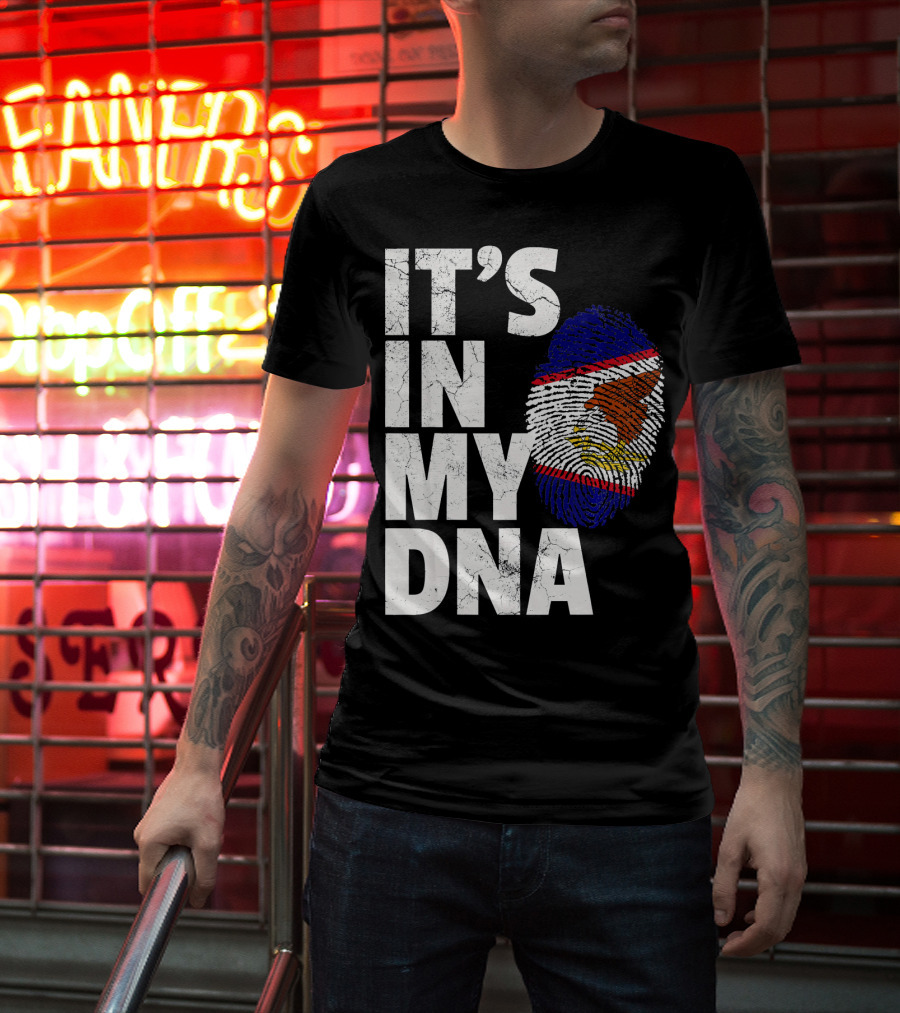 IT'S IN MY DNA American Samoa Flag Samoan Fingerprint T-Shirt
