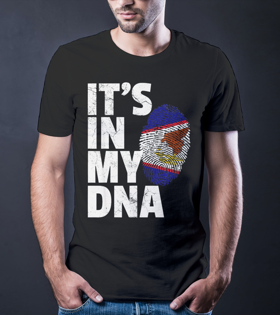 IT'S IN MY DNA American Samoa Flag Samoan Fingerprint T-Shirt