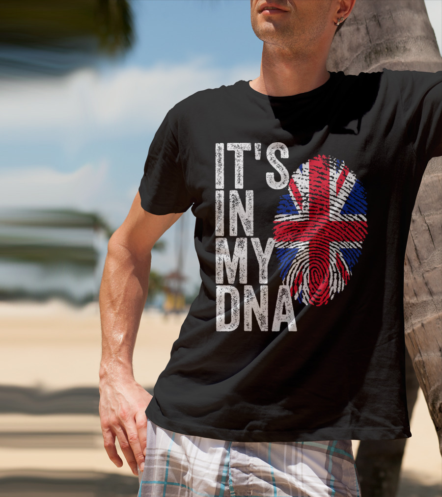 IT'S IN MY DNA UK Union Jack Fingerprint Flag T-Shirt