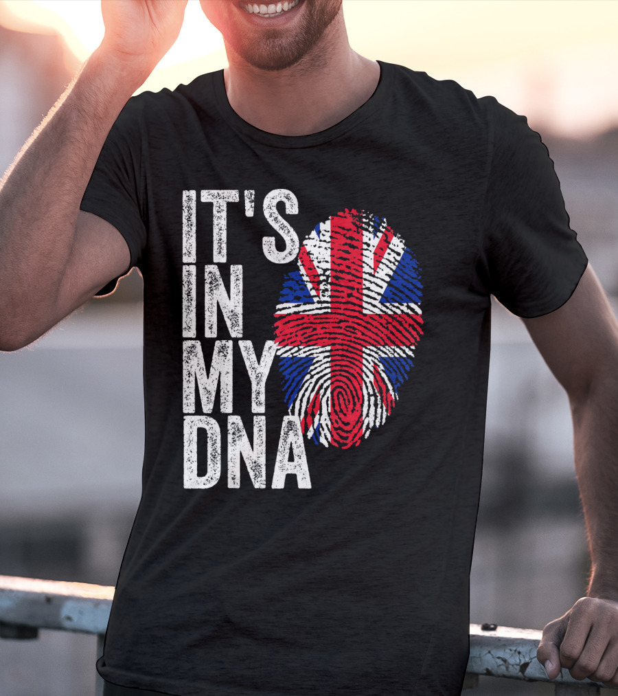 IT'S IN MY DNA UK Union Jack Fingerprint Flag T-Shirt