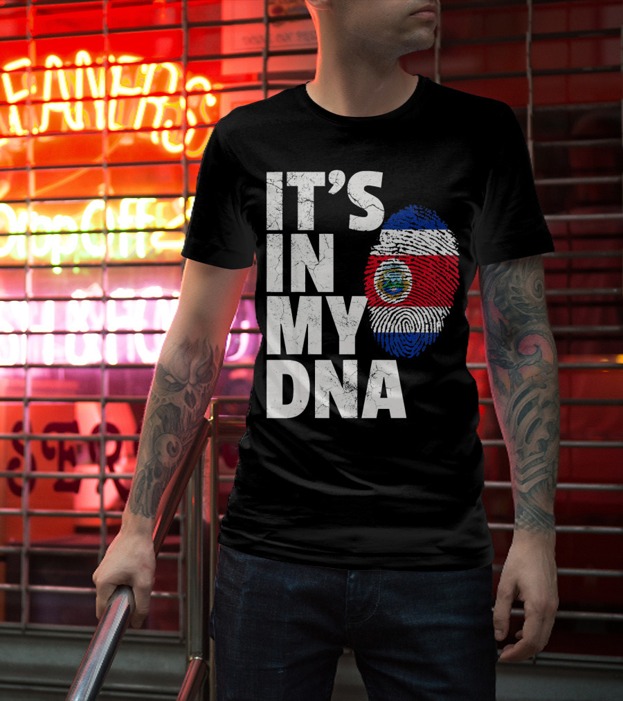 IT'S IN MY DNA Costa Rica Flag Rican Pride T-Shirt
