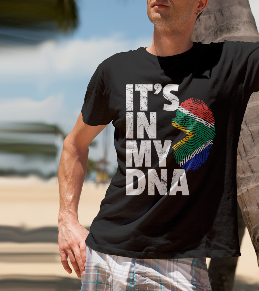 South Africa Flag Fingerprint It's IN My Dna T-Shirt