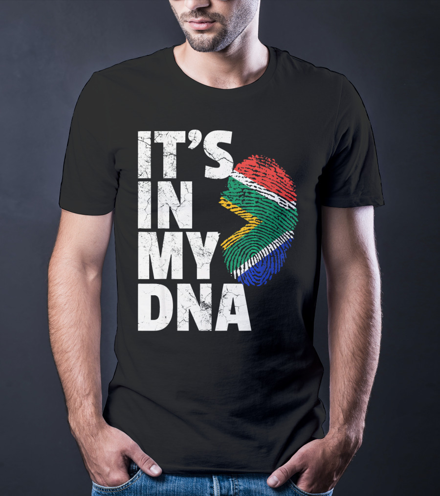 South Africa Flag Fingerprint It's IN My Dna T-Shirt