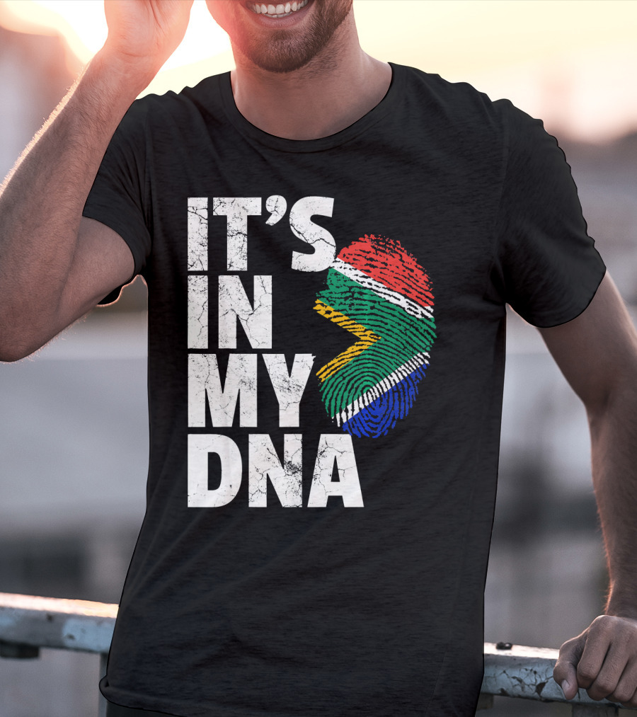 South Africa Flag Fingerprint It's IN My Dna T-Shirt