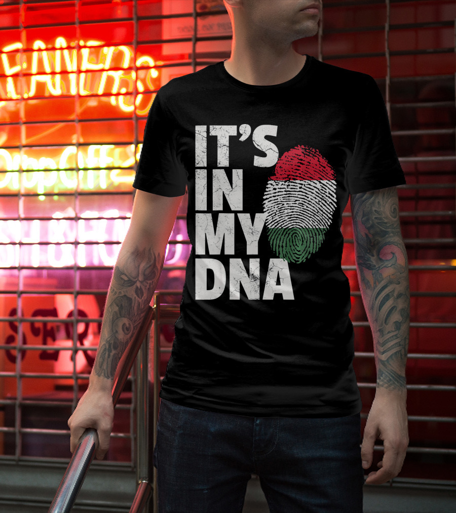 IT'S IN MY DNA Hungary Hungarian Flag Fingerprint T-Shirt