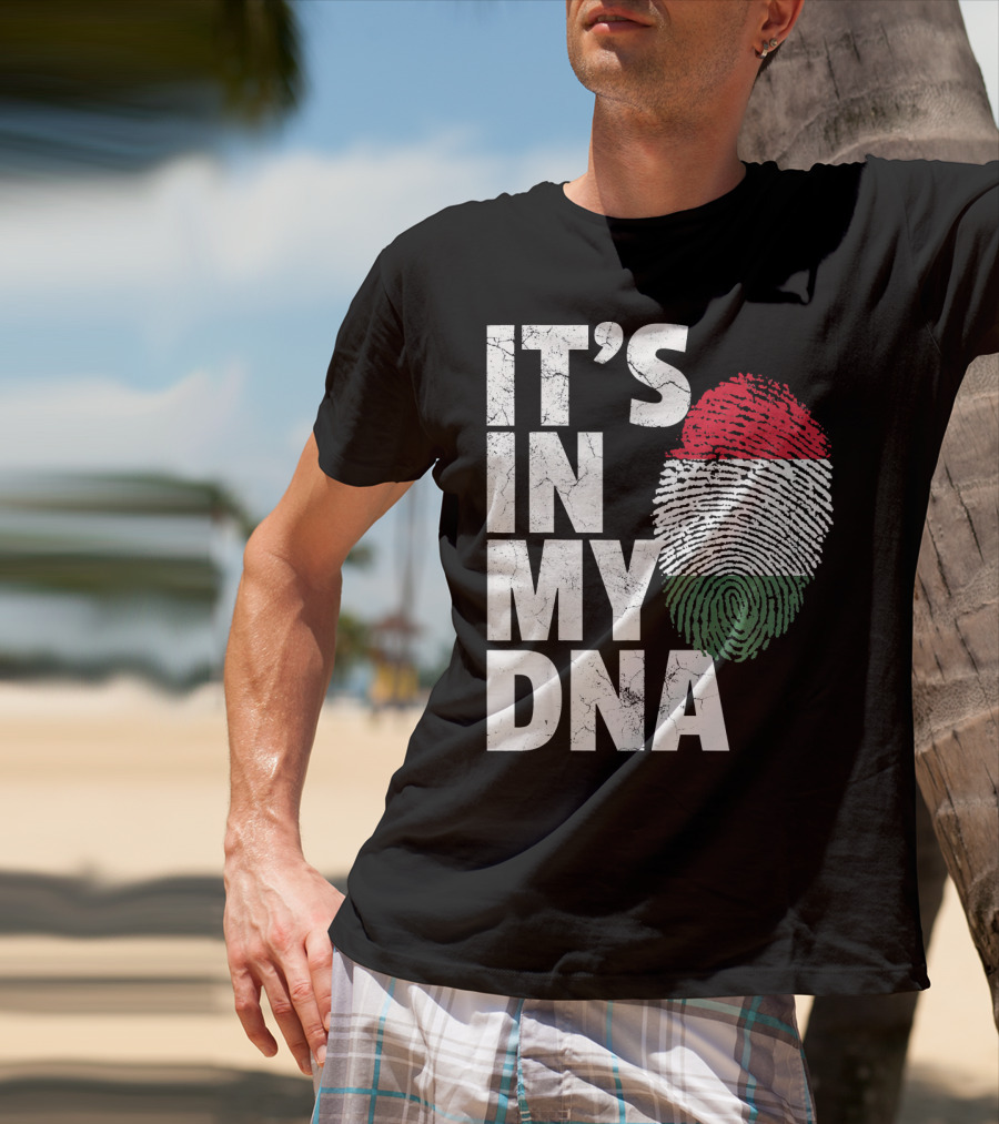 IT'S IN MY DNA Hungary Hungarian Flag Fingerprint T-Shirt