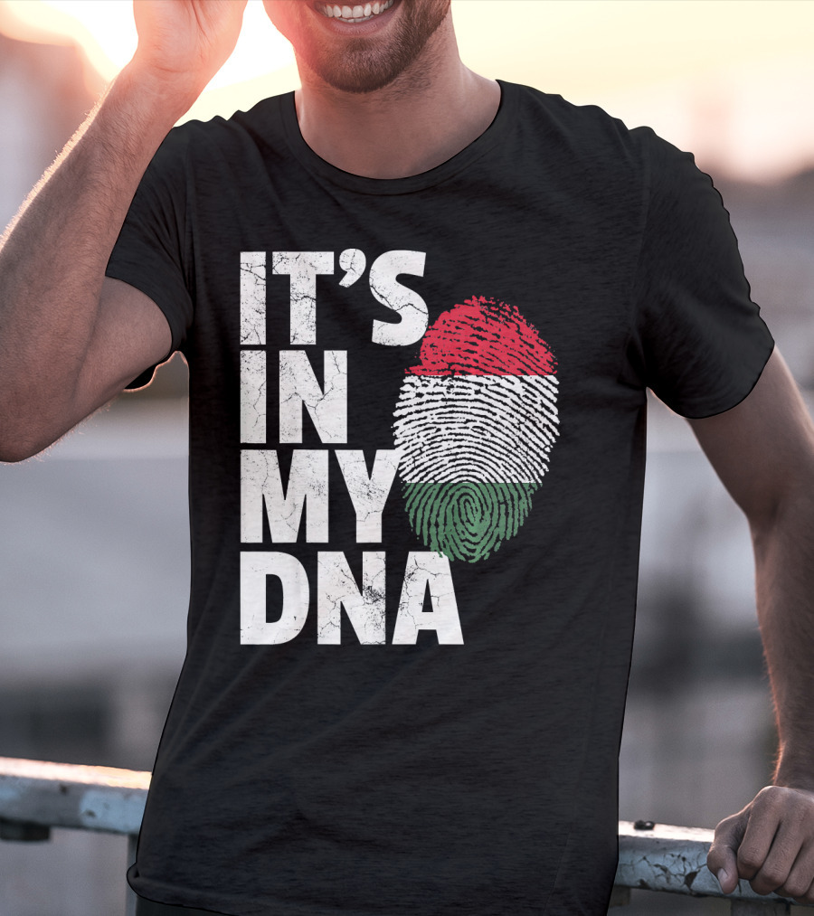 IT'S IN MY DNA Hungary Hungarian Flag Fingerprint T-Shirt