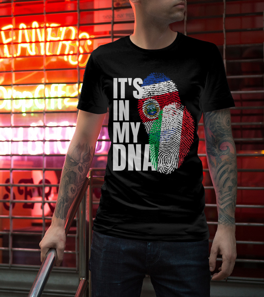 It's In My DNA Costa Rican Italian Flag Mix T-Shirt