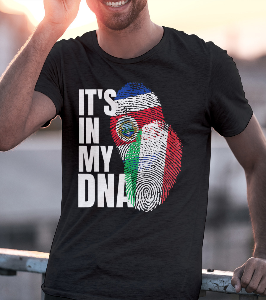 It's In My DNA Costa Rican Italian Flag Mix T-Shirt