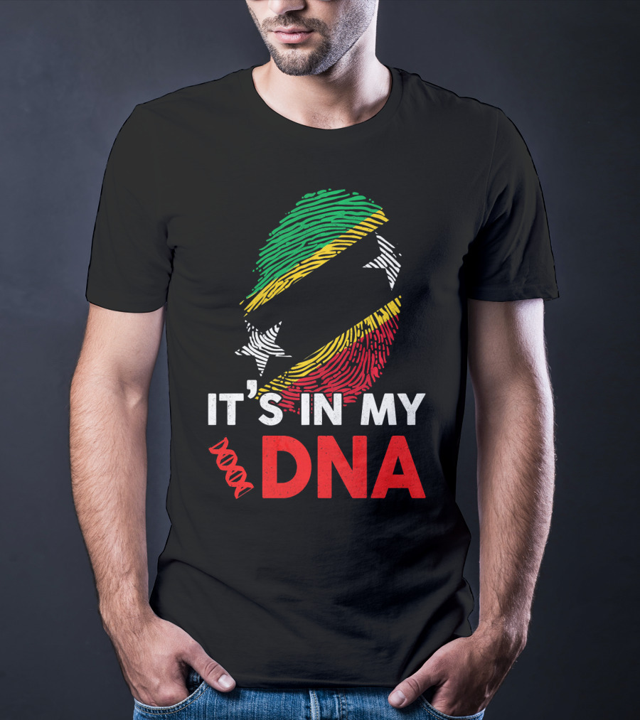 St Kitts And Nevis Fingerprint It's In My DNA T-Shirt