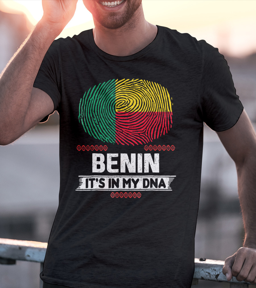 Benin It's In My DNA Beninese Flag Fingerprint T-Shirt