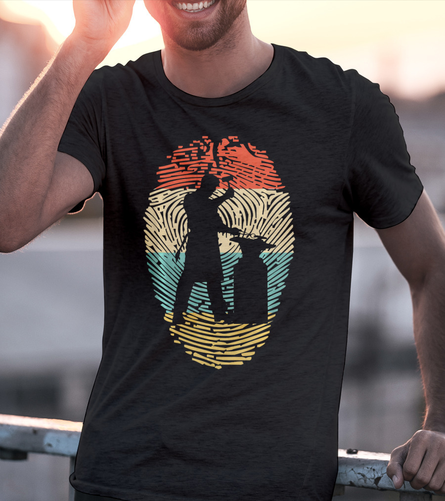 Fingerprint Retro BLACKSMITH Silhouette Craftsmanship T-Shirt