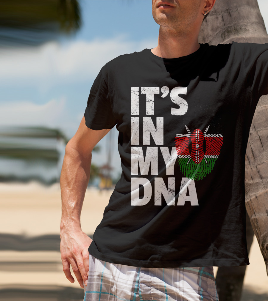 ITS IN MY DNA Kenya Flag Fingerprint T-Shirt