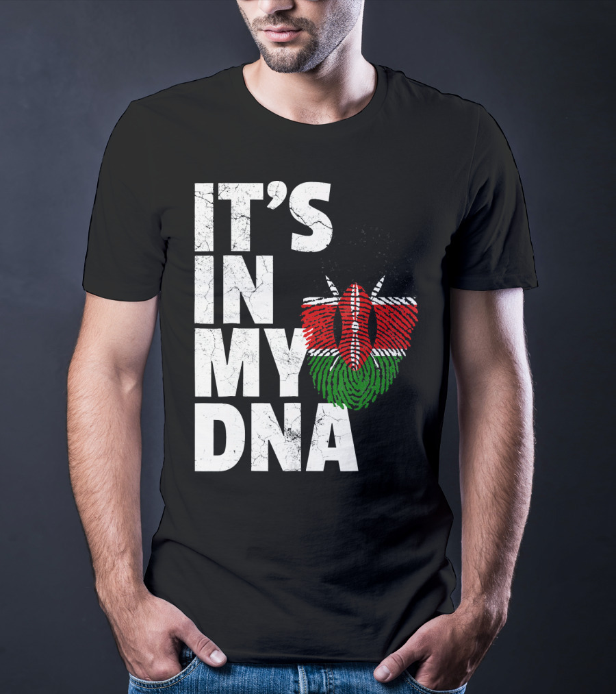 ITS IN MY DNA Kenya Flag Fingerprint T-Shirt