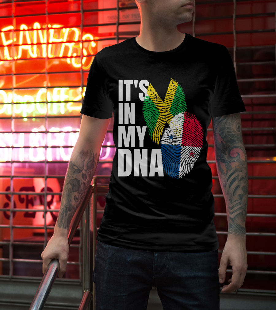 Panamanian And Jamaican Mix It's In My DNA Flag Her T-Shirt