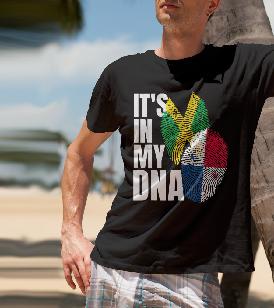 Panamanian And Jamaican Mix It's In My DNA Flag Her T-Shirt