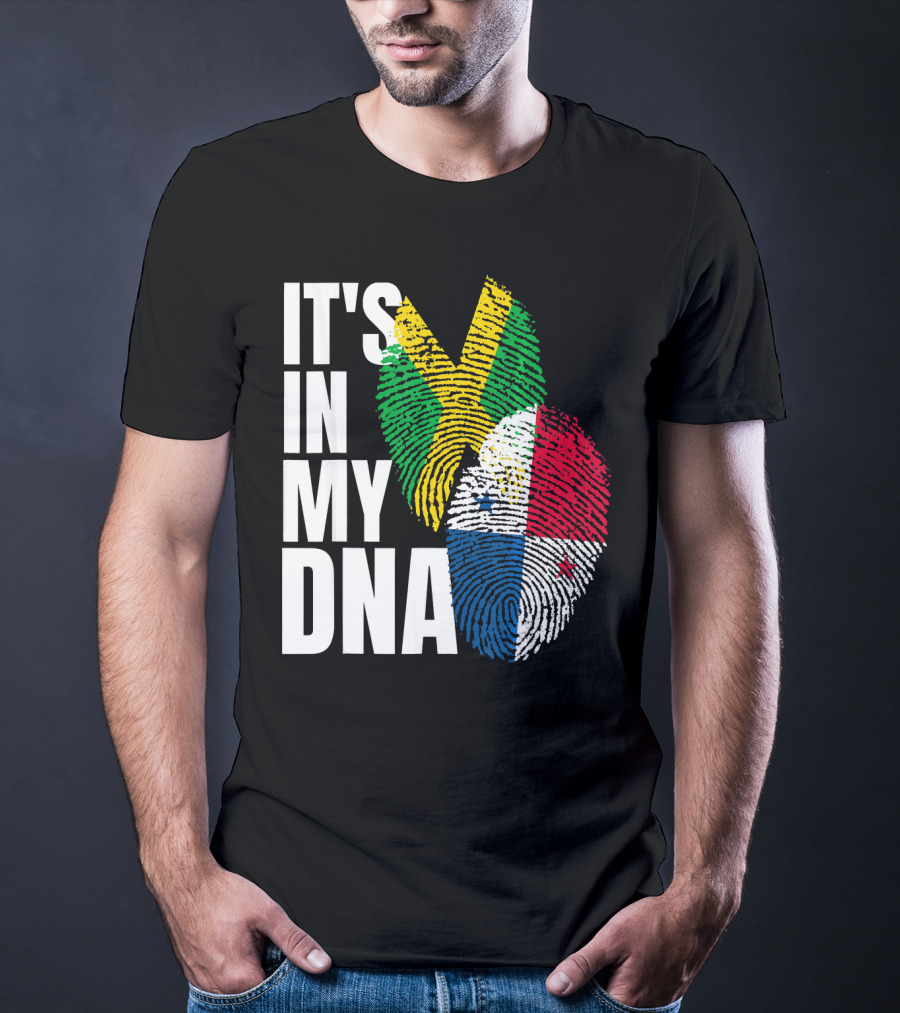 Panamanian And Jamaican Mix It's In My DNA Flag Her T-Shirt