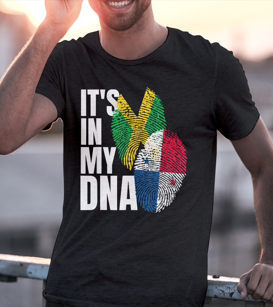 Panamanian And Jamaican Mix It's In My DNA Flag Her T-Shirt