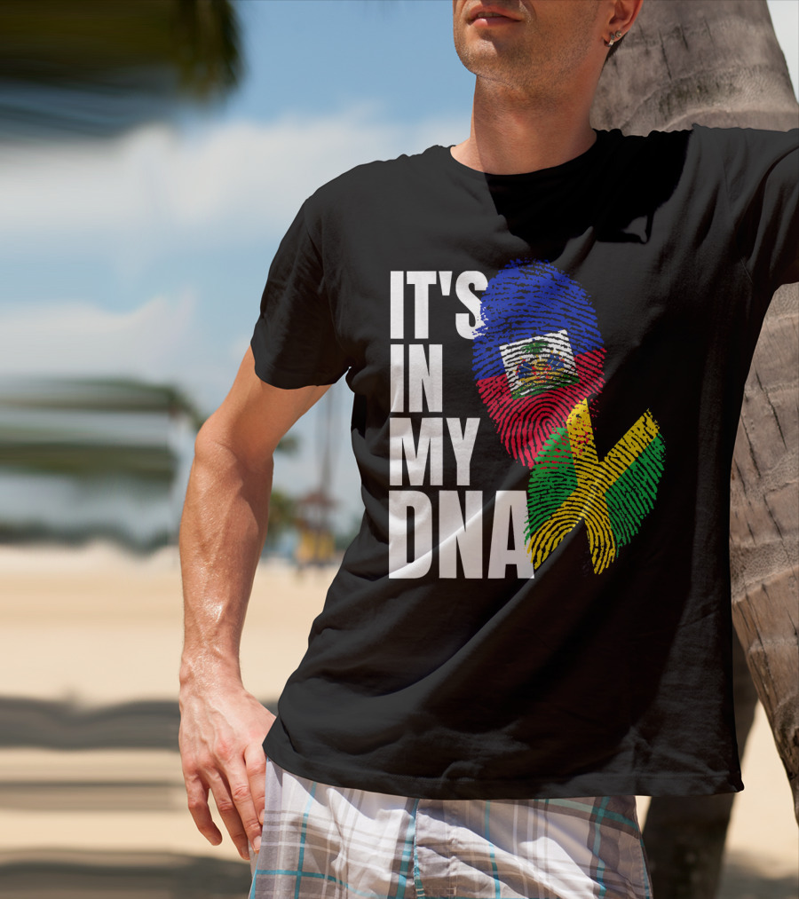 Jamaican Haitian Mix It's In My DNA Flag Heritage T-Shirt
