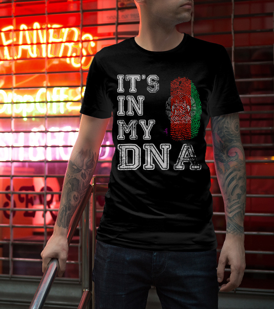 IT'S IN MY DNA Afghanistan Flag Fingerprint T-Shirt