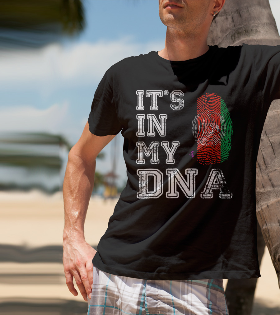 IT'S IN MY DNA Afghanistan Flag Fingerprint T-Shirt