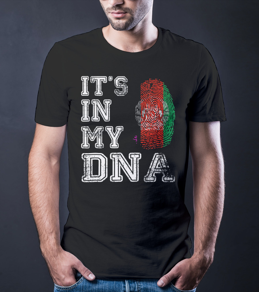 IT'S IN MY DNA Afghanistan Flag Fingerprint T-Shirt