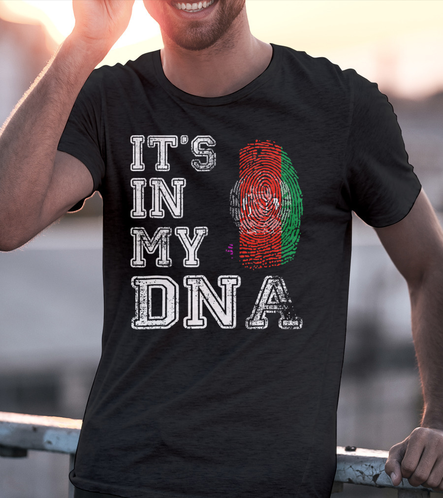IT'S IN MY DNA Afghanistan Flag Fingerprint T-Shirt