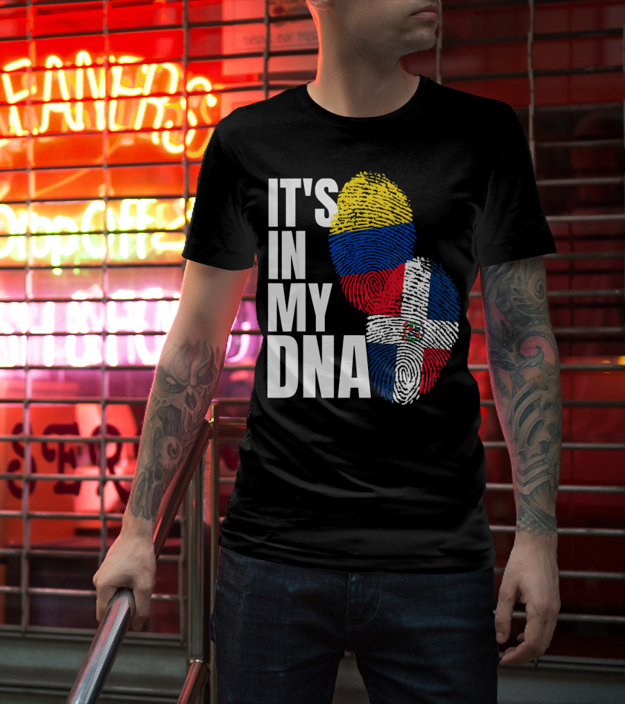 Dominican And Colombian DNA Flag It's In My DNA T-Shirt