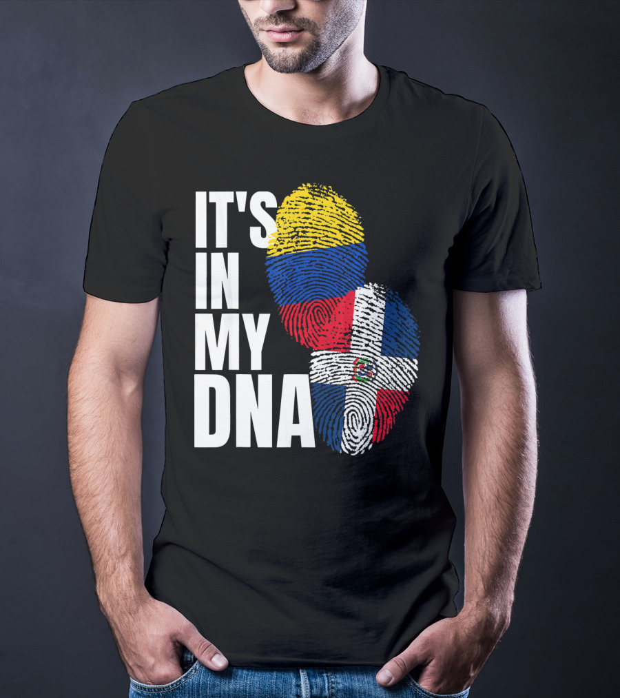 Dominican And Colombian DNA Flag It's In My DNA T-Shirt