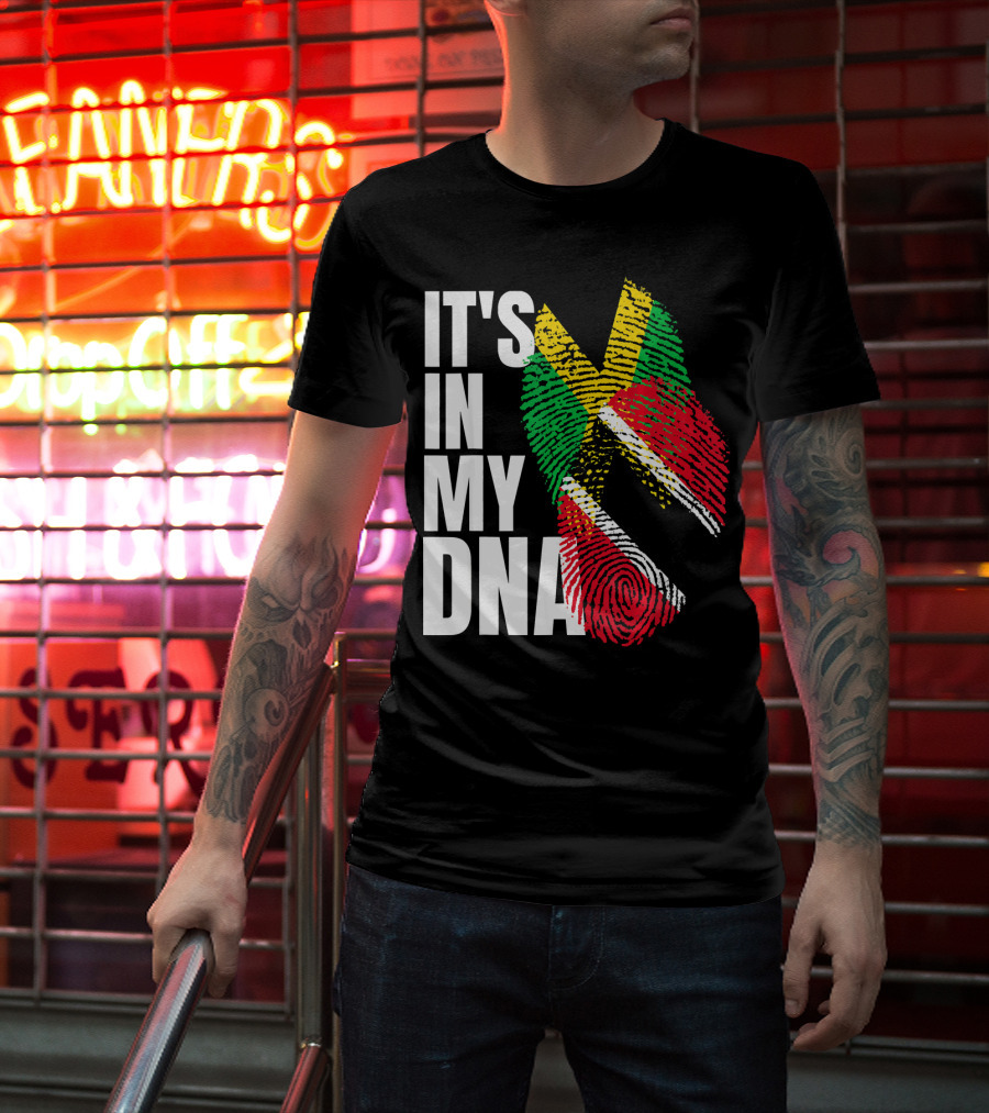 IT'S IN MY DNA Trinidadian Jamaican Flag Mix T-Shirt